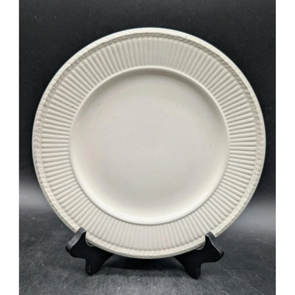 Antique Wedgwood Edme Creamware Salad Plates Set of 5 Ribbed Laurel Rim England‎